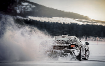 Mclaren P1 Ice Drifting, mclaren, mclaren-p1, cars, drifting-cars HD wallpaper