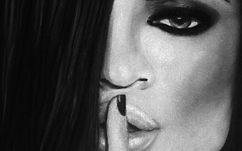 Shhhhh, sweet, hop, black and white, gorgeous, face, lips, beautiful, woman HD wallpaper