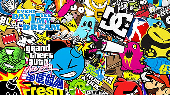 Man Made - Sticker Bomb Sticker Bakgrund HD wallpaper