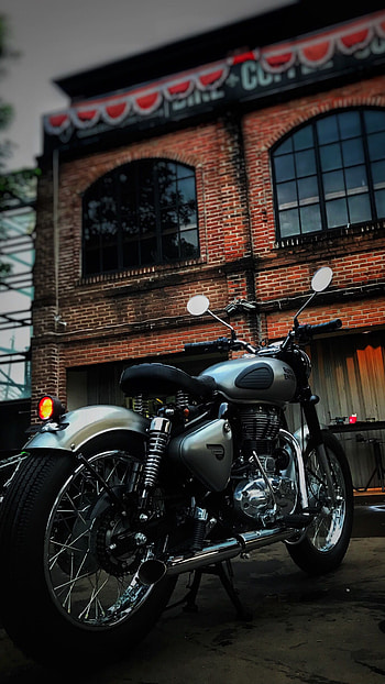 Bullet Bike, Metallic Silver Bike, Royal Enfield HD phone wallpaper