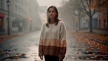 Woman, Sweater, Portrait HD wallpaper