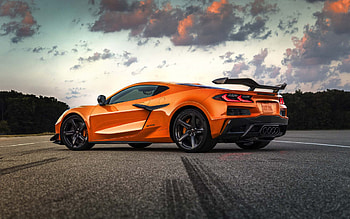 2022 Chevrolet Corvette C8 Z06, rear view, exterior, orange supercar, new orange Corvette, American cars, Chevrolet, racing car HD wallpaper
