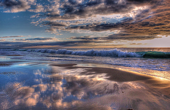 Nature, Water, Sunset, Clouds, Waves, Shore, Bank, Indian Ocean HD wallpaper