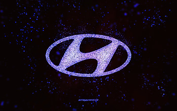 Hyundai glitter logo, , black background, Hyundai logo, purple glitter art, Hyundai, creative art, Hyundai purple glitter logo HD wallpaper