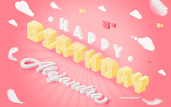 Happy Birtay Alejandra, 3d Art, Birtay 3d Background, Alejandra, Pink Background, Happy Alejandra birtay, 3d Letters, Alejandra Birtay, Creative Birtay Background HD wallpaper