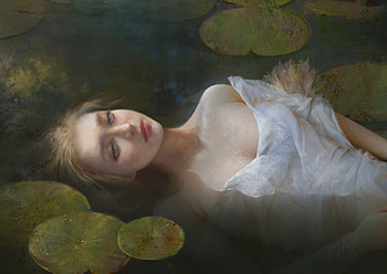 Ophelia, frumusete, art, user 23385, girl, summer, fantasy, luminos, water, vara HD wallpaper