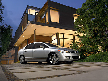 Auto, Trees, Acura, Cars, Building, Side View, Style, Silver Metallic, Sedan, Csx, Type-S HD wallpaper
