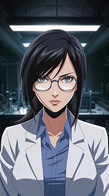 Sci-Fi Anime Scientist: Intriguing , scientist, glasses, laboratory HD phone wallpaper