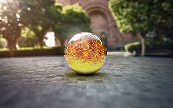 Macro, 3D, Surface, Glass, Ball HD wallpaper