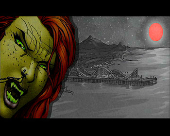 Vampire, fantasy, red hair, creature, female HD wallpaper