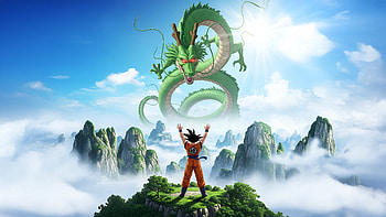 Goku Faces Shenron Legendary Clash, goku, shenron, anime, artwork, art, digital-art, artist, ai HD wallpaper