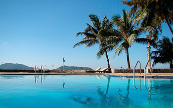 Nature, Palms, Rest, Relaxation, Resort, Villa, Blue Water, Pool, Hotel HD wallpaper
