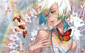 Monarch March, monarch, anime, butterfly, short hair, bunch, girl, march, female HD wallpaper