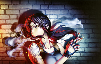 Black Lagoon Anime Girl Smoking , anime-girl, anime, artist, artwork, digital-art, smoking HD wallpaper