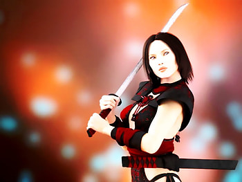 chi, animation, samurai, japan, digitalized HD wallpaper