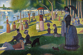 Georges Seurat - A Sunday on La Grande Jatte (1886), Paris, seine, crowd, artistic, painting HD wallpaper