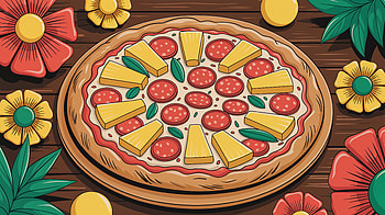 Tropical Hawaiian Pizza Delight – Ultra Feast, hawaiian pizza, pizza, pepperoni, cheese HD wallpaper