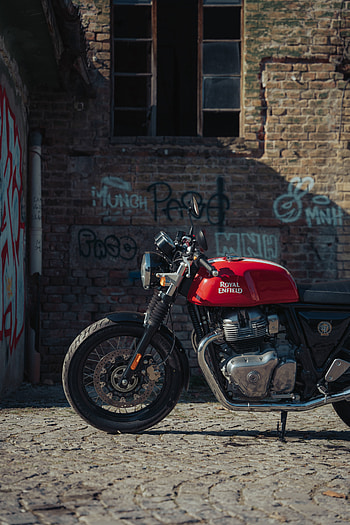 Royal Enfield GT 650, motorcycle, red, tread, road_surface, background HD phone wallpaper