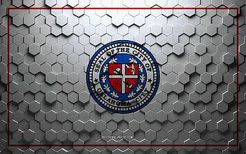 Flag of Oklahoma City, honeycomb art, Oklahoma City hexagons flag, Oklahoma City, 3d hexagons art, Oklahoma City flag HD wallpaper