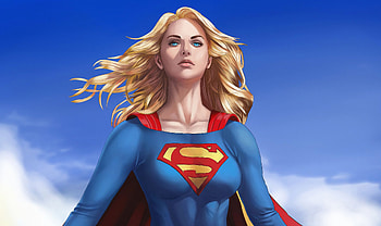 Beautiful and blonde, Supergirl, art HD wallpaper
