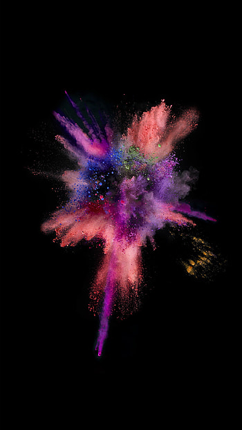 iOS9 Colorful Explosion Smoke Dark HD phone wallpaper