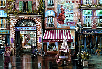 Paris Shopping Mall F2Cmp, art, France, mall, shops, artwork, shopping, scenery, wide screen, painting, Paris HD wallpaper