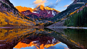 Beautiful Mountain Lake Reflection, lakes, trees, autumn, forests, nature, mountains, reflections HD wallpaper
