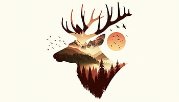 Reindeer Minimal Background, reindeer, minimalism, minimalist, artist, artwork, digital-art HD wallpaper