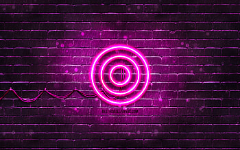 Target purple logo, , purple brickwall, Target logo, brands, Target neon logo, Target HD wallpaper