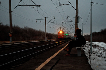 Silhouette, Miscellanea, Miscellaneous, Sadness, Loneliness, Station, Sorrow, Train HD wallpaper
