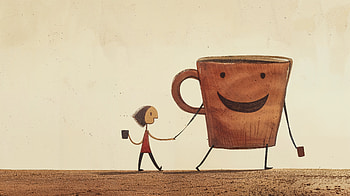 Coffee Companion - Cute | Now, food, coffee, friend, cute, cartoon HD wallpaper