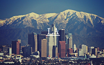 Mountain backdrop, Los Angeles skyline, Breathtaking scenery, Urban charm HD wallpaper