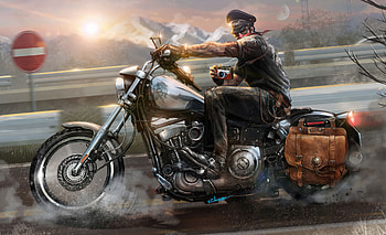 Bike Rider On Trip , biker, artist, artwork, digital-art, artstation HD wallpaper