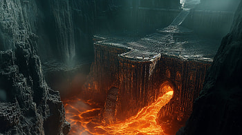 Molten Forge of the Dwarven Deep —, fantasy, lava, volcanic landscape, canyon HD wallpaper