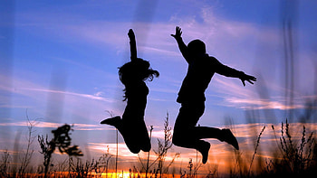 Grass, Night, Dark, Silhouette, Couple, Pair, Shadow, Bounce, Jump HD wallpaper