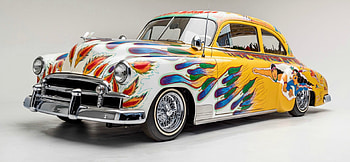 1950 Chevrolet Sedan, Bowtie, Wild Paint, Classic, GM HD wallpaper