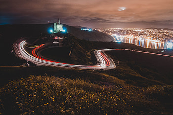 Cities, Night, Lock, Building, Shine, Light, Long Exposure, Hills HD wallpaper