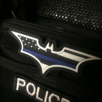 Dark Knight US Flag Patch - Thin Blue Line Edition HD phone wallpaper