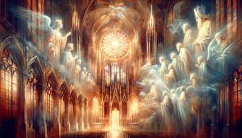 Heavenly Visions: Christian, christian, heaven, angel, cathedral, light HD wallpaper