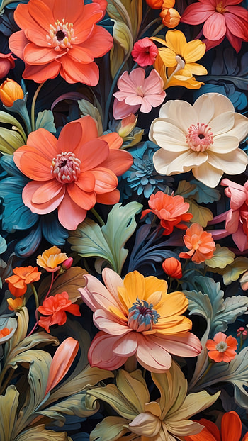 Vibrant Garden Blossoms - Floral , floral, flower, colorful, botanical HD phone wallpaper