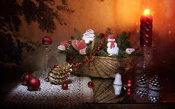 Still Life Christmas, holidays, candle, still Life, christmas HD wallpaper