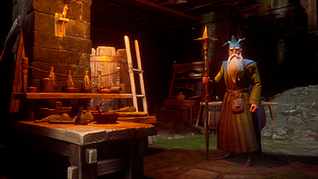 RuneScape Dragonwilds – Mystical Wizard in Ancient Workshop, video game, RuneScape: Dragonwilds HD wallpaper