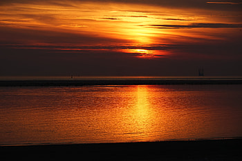 Nature, Sunset, Sky, Sea, Twilight, Horizon, Dusk HD wallpaper