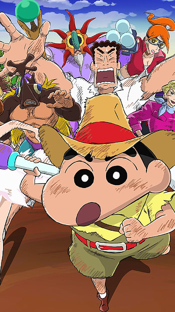 Shinchan, family running HD phone wallpaper