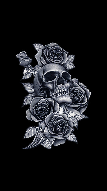 Skeleton in Rose's, hybrid_tea_rose, petal, oc, drawing, rose HD phone wallpaper