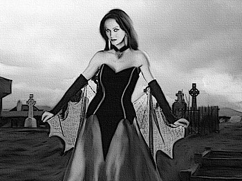 Among the Graves, graves, tombstones, vampire, graveyard, woman HD wallpaper