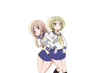 Anime girls, Chiho Aikawa, Yui Ichii, Yuyushiki HD wallpaper