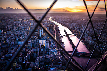 Paris View From Eiffel Tower Top Flower , paris, france, eiffel-tower, graphy, world, fence HD wallpaper