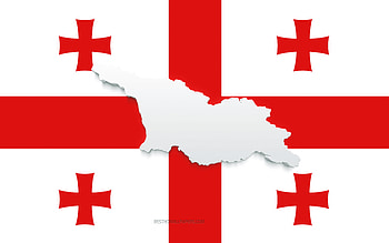 Georgia map silhouette, Flag of Georgia, silhouette on the flag, Georgia, 3d Georgia map silhouette, Georgia flag, Georgia 3d map HD wallpaper