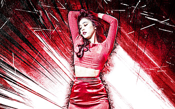 Gahyeon, grunge art, K-pop, Dreamcatcher, south korean singer, South Korean celebrity, pink abstract rays, Lee Ga-hyeon, Gahyeon HD wallpaper